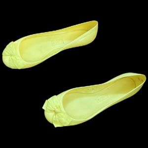EUC J. Crew yellow ballet flat jellies, sz 10